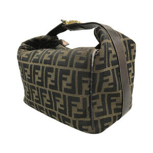Fendi Bag monogram FF black brown Canvas canvas Zucca Vanity